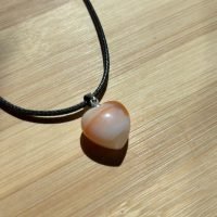 Dije Corazon Agata Cornalina Pulida Piedra 100% Natural