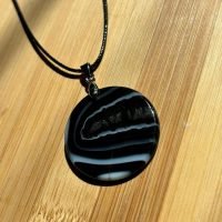 Dije De Ágata Negra Piedra Natural Amuleto