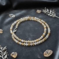1 Choker Faceteado De Cuarzo Citrino Esfera 3 Mm