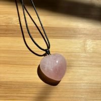 1 Dije Corazón De Cuarzo Rosa Piedra Natural