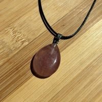 1 Dije Gota Cuarzo Fresa Rojo Reiki Piedra Natural