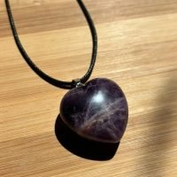 1 Dije Corazón Cuarzo Amatista 3 Cm Piedra Natural