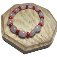 D_902222-MLM44175566848_112020-F.jpg Pulsera Coral Natural Y Cuarzo Rosa Piedra Atrae Amor