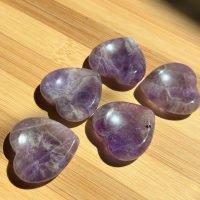 1 Piedra Cuarzo Amatista Corazon Masaje Worry Stone Reiki