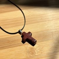 Dije Obsidiana Mahogany En Forma De Cruz Piedra Natural Ujm