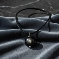 Dije De Obsidiana Plateada Esfera 12mm Piedra Natural Ujm