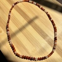 1 Collar De Cuarzo Hematoide Hialino Esfera 5 Mm Natural
